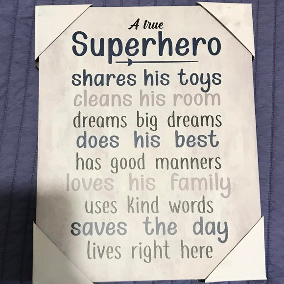 NEW canvas printing- a true super hero shares his toys-wall décor for boys - Picture 2 of 2
